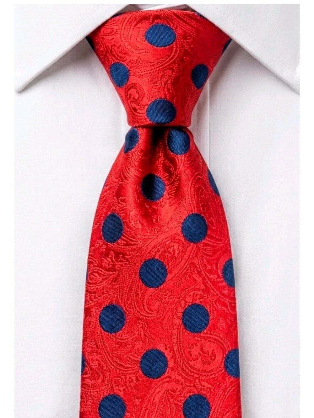 RARE 70s CHRISTIAN DIOR MONSIEUR WPL125 Damask Paisley Polkadot Italian Silk Tie